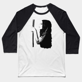 Samurai Girl Portrait Baseball T-Shirt